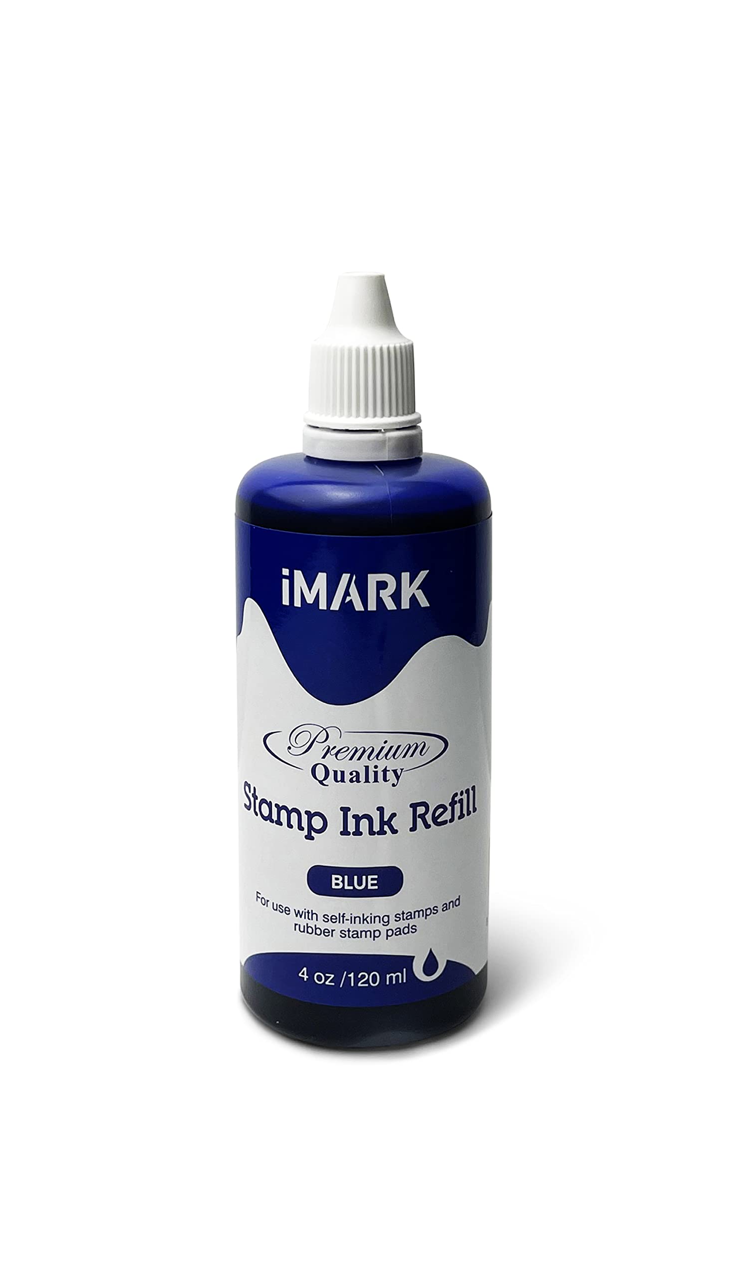 iMARK Premium Refill Ink for Self-Inking Stamps, Daters and Stamp Pads (4 oz, Blue)