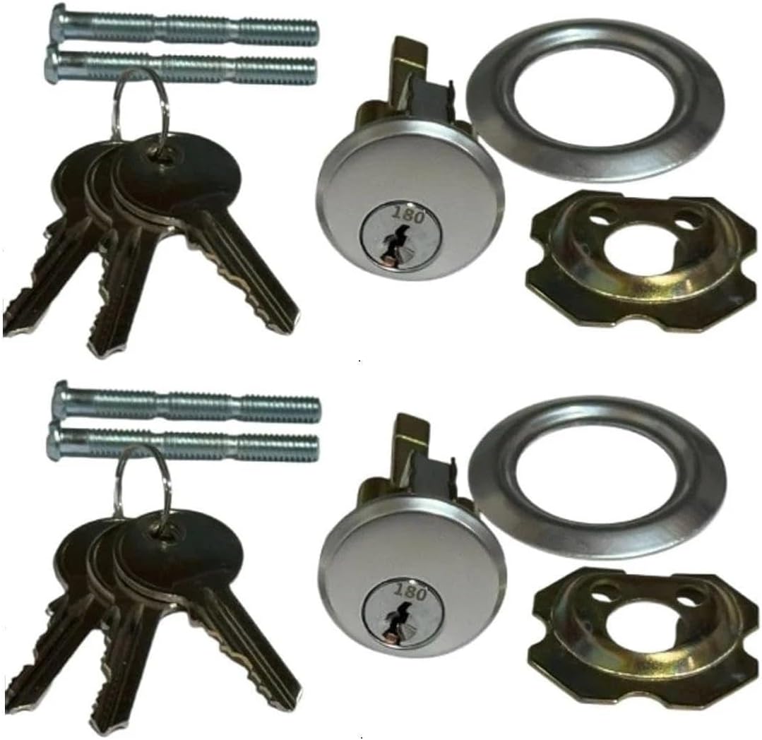 for Pair of Garage Door Lock Key Lock Cylinder (Keyed Alike)- 6 Keys