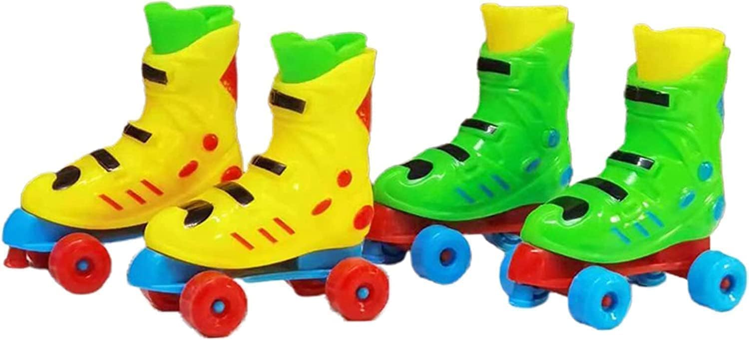 Ymantang 2Pcs Mini Finger Roller Skates, Random Colors, Novelty Party Favors, Great as Party Favors, Desk Decorations