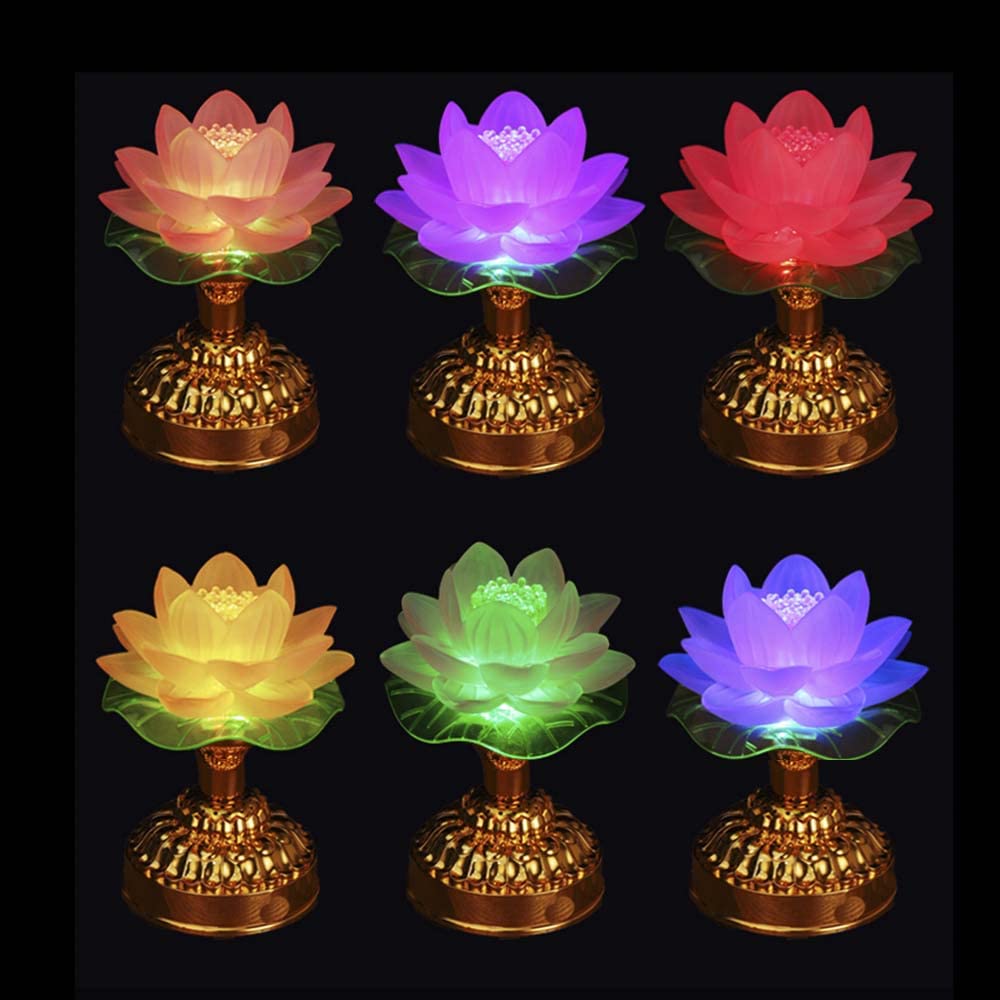 Amazon.co.jp: 蓮の花 蓮華灯 蓮花 造花 光る蓮の花 仏花 ロータス 7色