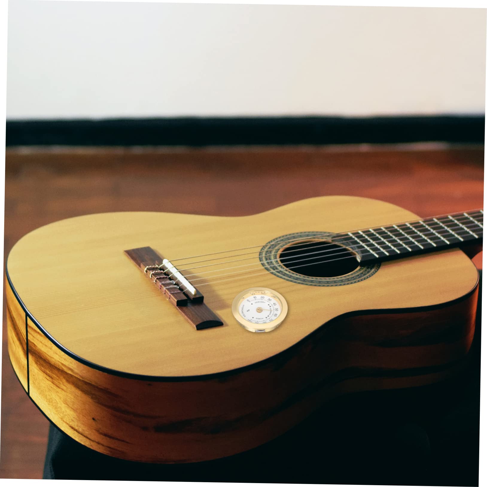 WHAMVOX Round Digital Humidity for Violin Guitar Care Compact Hygrometer No Batteries Needed Accurate Humidity Measurement for Instrument Storage