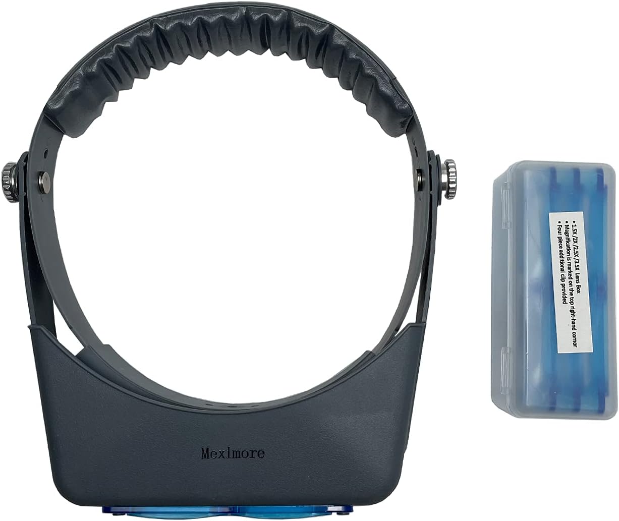 1.5X 2X 2.5X 3.5X Double Lens Head-Mounted Headband Reading Magnifying Glasses Magnifier Jeweler Loupe with 4 Lens Jewelry Repair Tool