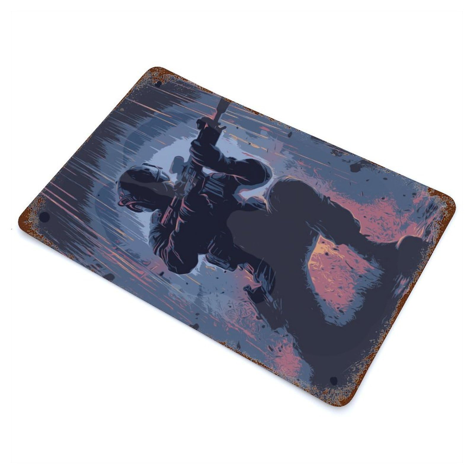 Soldier Distressed Metal Wall Sign 11.8"x7.9", for Farmhouse, Kitchen And Entryway Decor, Rustic Home Decor