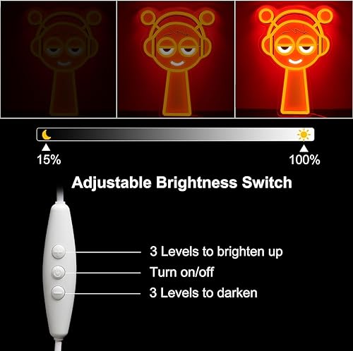 Miniatura 45 de Freddy - Letreros de neón para decoración de pared, luces LED de neón para dormitorio, cumpleaños, regalos de Navidad para niños, adaptador de Cinco