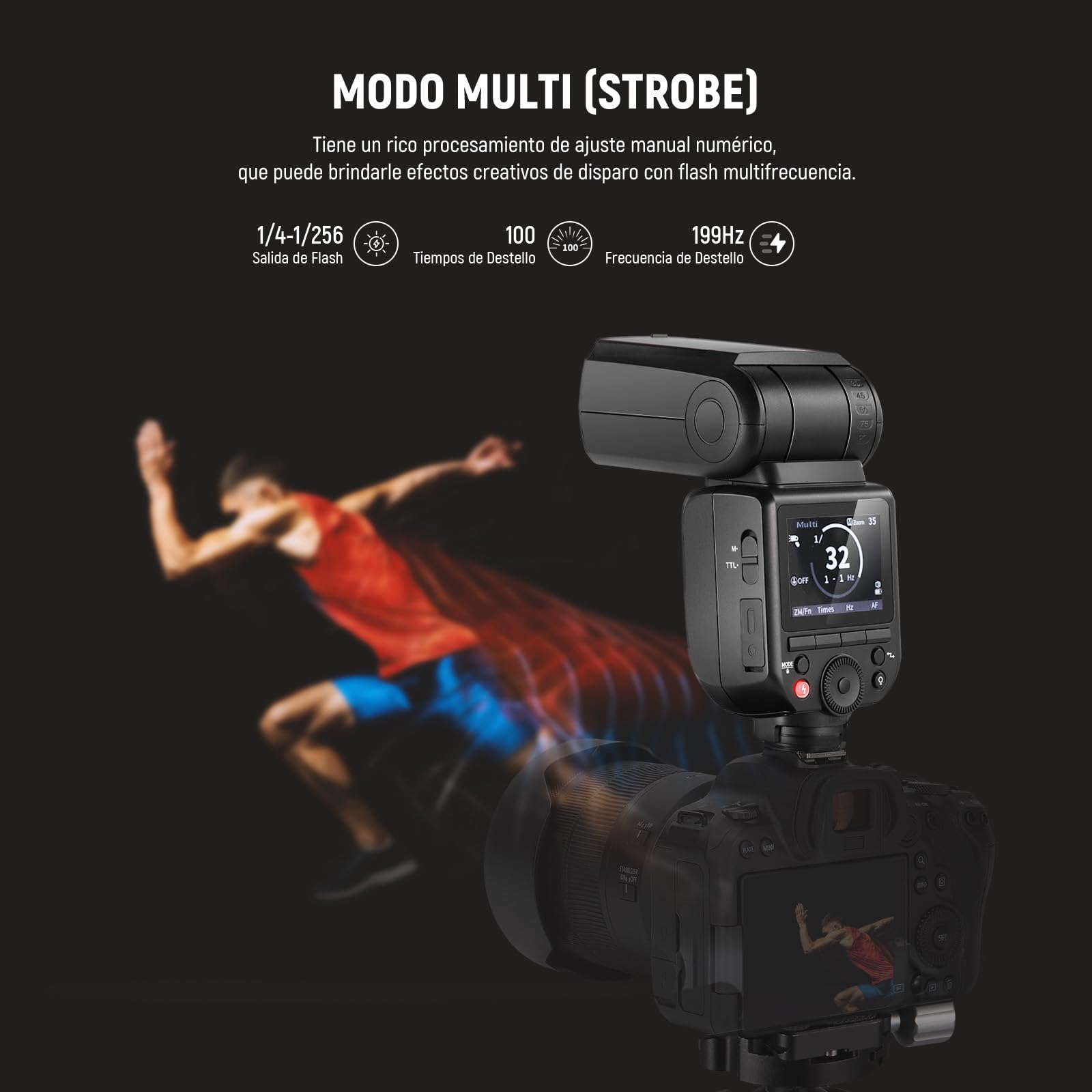 NEEWER Z880-S 2,4G 76Ws TTL Flash Speedlite para Sony Cámara UI Actualizada Lámpara Modelado Ajustable TTL/M Interruptor Rápido Tecla TCM 1/8000s HSS 7,2V/3000mAh Batería 600 Flash Potencia Completa