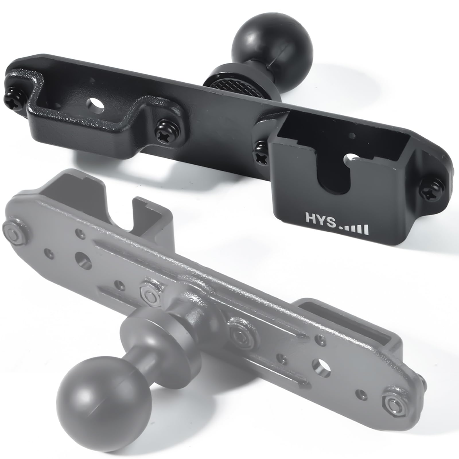 Scanner Mobile Radio Speaker Mic Kit with Belt Clip - Round Knob Mount Base Holder w/1'' TPU Ball for Motorola, Midland, Cobra - Compatible with RAM Mounts B Size 1 Inch Ball Double Socket Arm