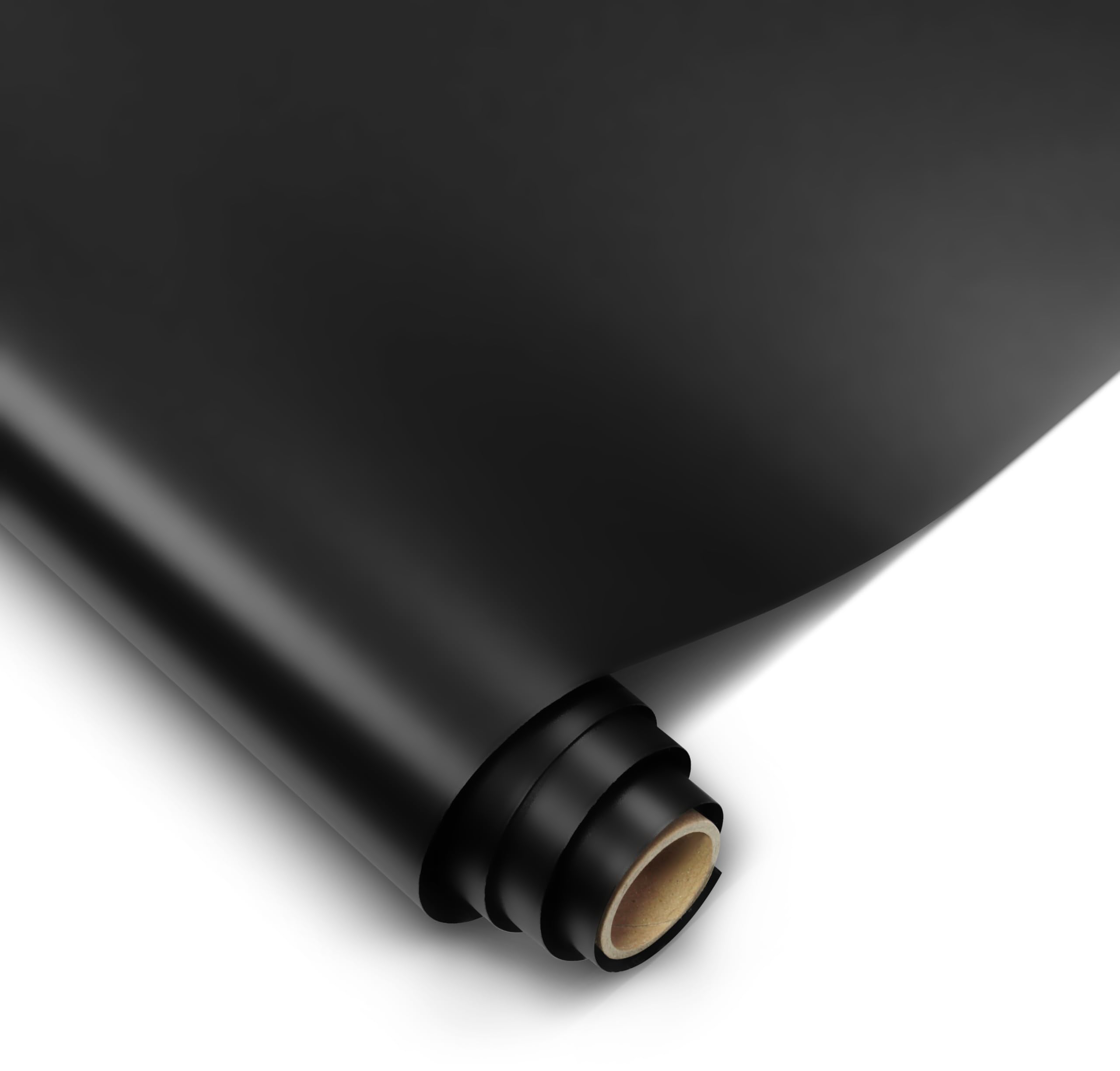 VViViD + Rouleau de film de vinyle noir profond ultra mat pour voiture avec nano-libération d'air (0,9 x 1,5 m)