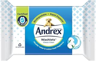 Classic Clean Washlets - Toilet Tissue Wet Wipes with Micellar Water - Flushable Washlets for a Shower Fresh Clean - Biodegradable and Plastic-Free - 4 Quad Pack (160 Wipes)