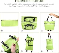 Vista 5 de Carrito de compras plegable 2 en 1, nuevo 2023 carritos de bolsas de compras plegables con ruedas, bolsas tote de compras rodantes portátiles