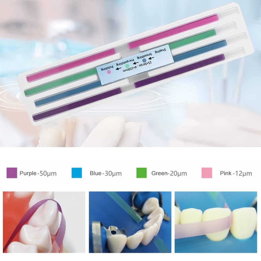 NatureAqua Papel de lija dental 4 mm tiras de pulido interdental 60 unidades