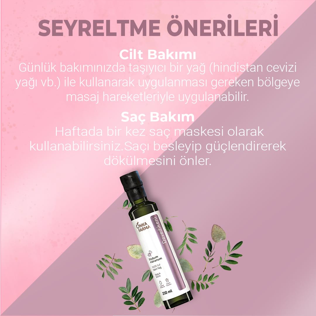 Onka Farma %100 Saf Devedikeni Yağı 250 ML %100 Doğal Soğuk Sıkım Deve Dikeni Yağı