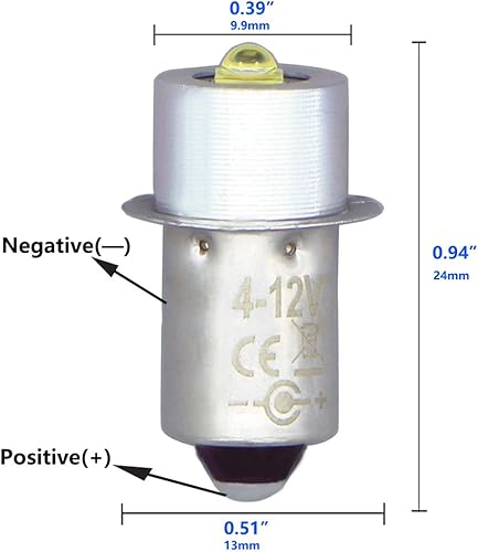 Miniatura 6 de LudoPam Bombillas de repuesto DC 4-12V LED linterna compatible con linterna Maglite 3 4 5 6 CD, paquete de 2