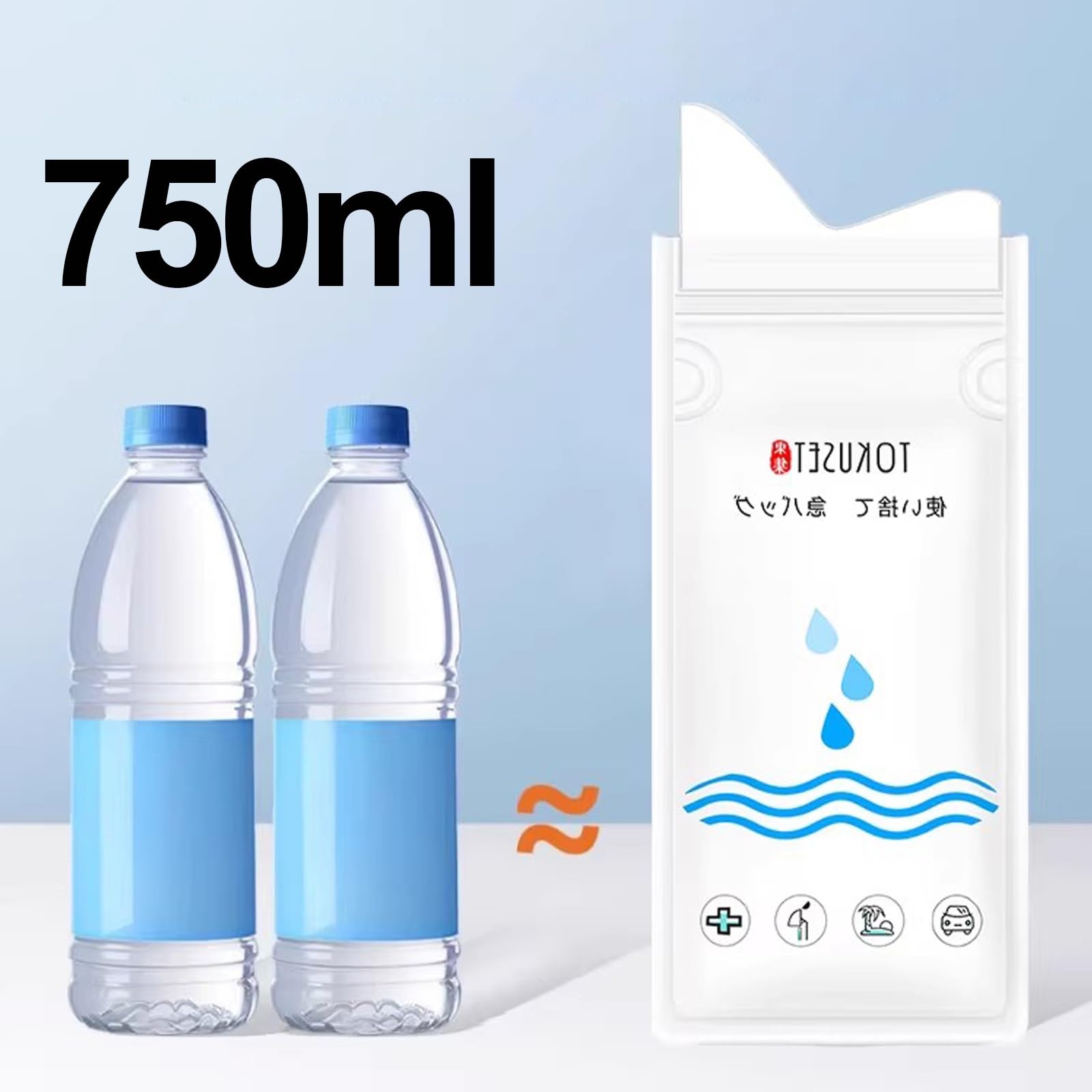 Sacche per Urina Monouso, 750ml, Sacchetti Portatili per Pipì, Sacchetti per Vomito di Emergenza, Unisex, per Campeggio, Viaggio su Strada, Ingorghi, Gravidanza(40pcs)