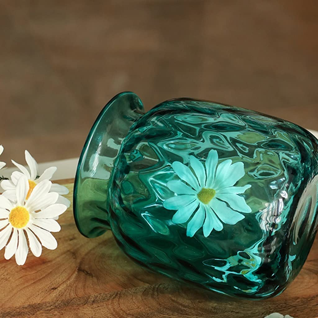 Vaso In Vetro Verde TIMEFOTO Per Fiori - Cilindro Ispessito 19,1 Cm Per Decorazione Casa, Ufficio, Tavolo Da Pranzo E Matrimoni
