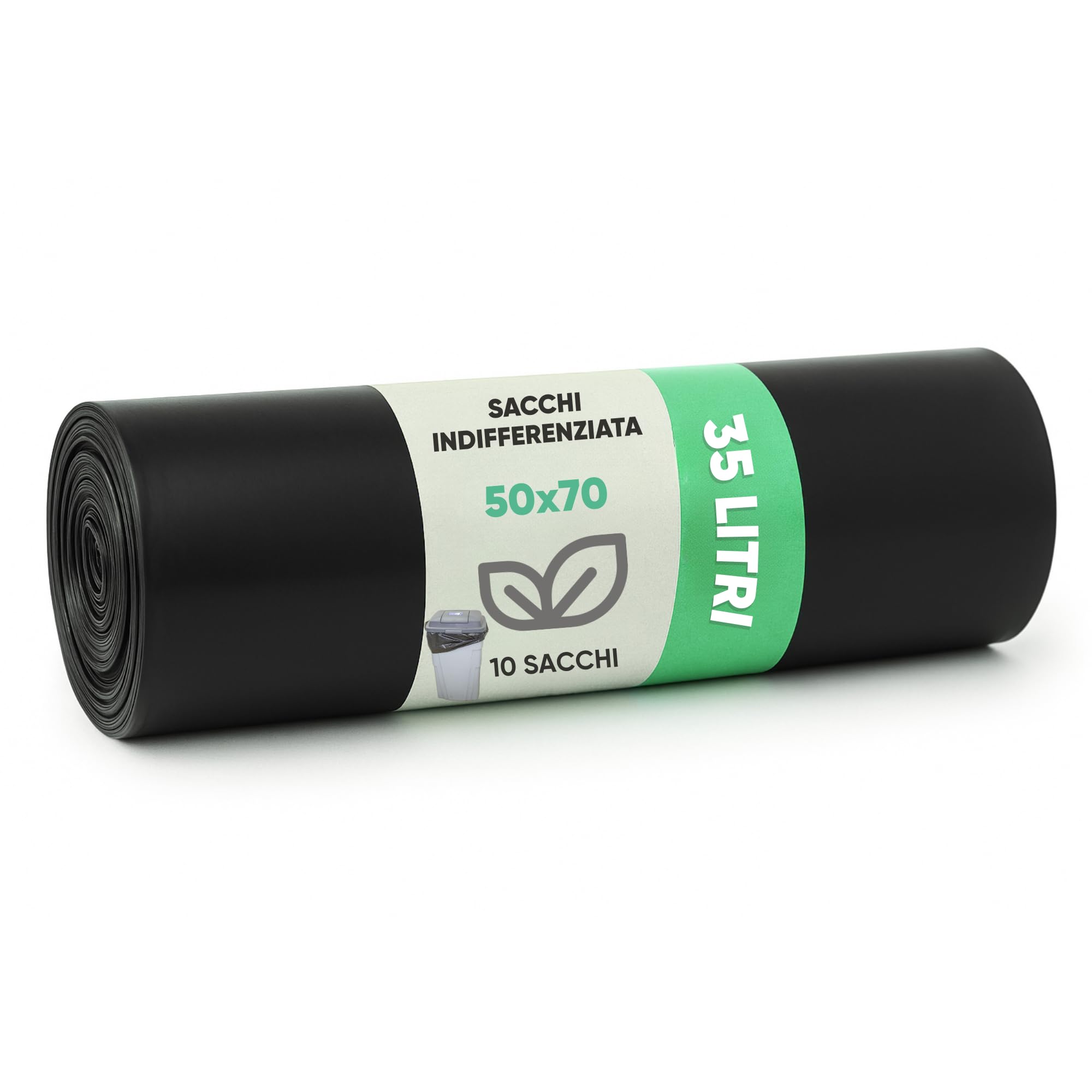 500 Buste Spazzatura per Indifferenziata - Resistenti, Antigoccia e con Grammatura Media - Multipack per Uso Domestico, Ufficio e Attività Commerciali - Nero, 50x70