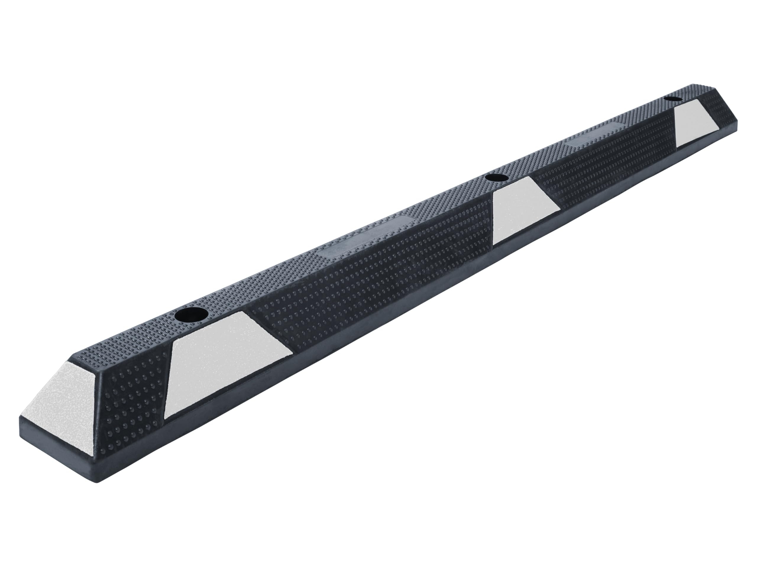 Parking Kerb, Large High Visibility Recycled Rubber Heavy Duty Wheel Stop for Car Parks & Garages (Black/White)