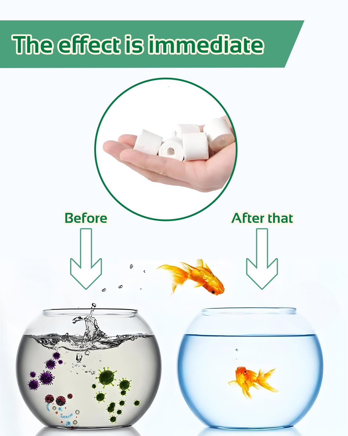 Materiale filtrante per acquari 500 g tubi e anelli in ceramica