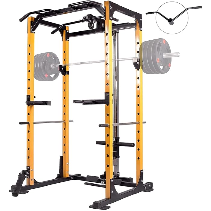 Buy Mikolo Power Cage, 1000LBS Power Rack with LAT Pull Down and 360