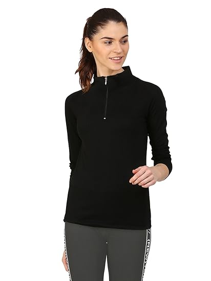 Women's 1/4 Zip Slimfit Raglan Sleeve Tshirt