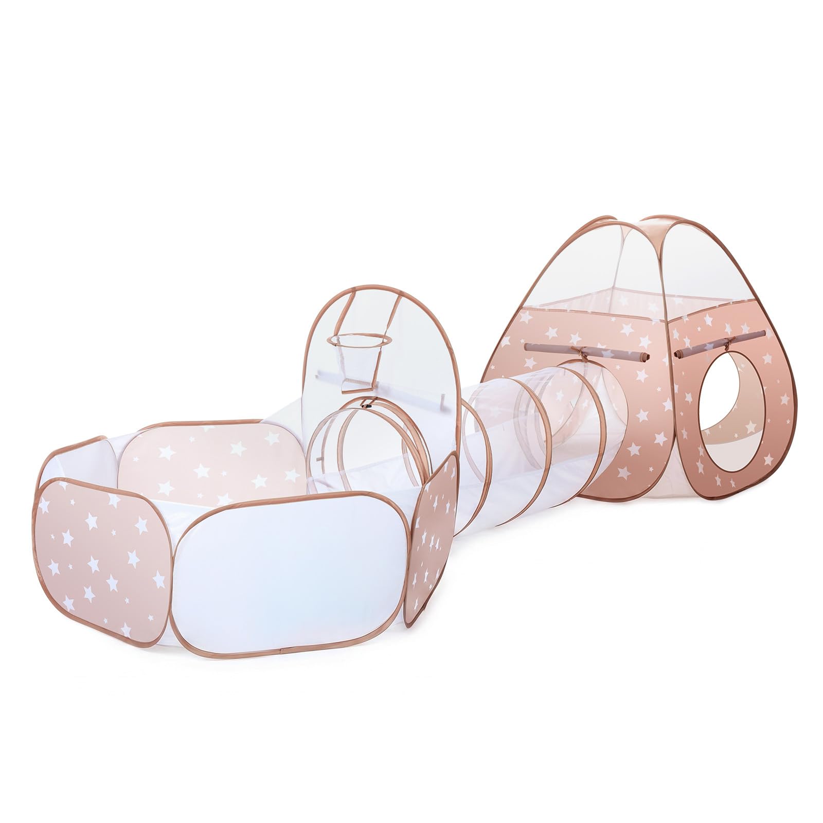 Sumbababy Tenda da gioco 3 in 1 per bambini, tunnel da gioco per bambini, per bambini, per interni ed esterni, verde e giallo, palline non incluse