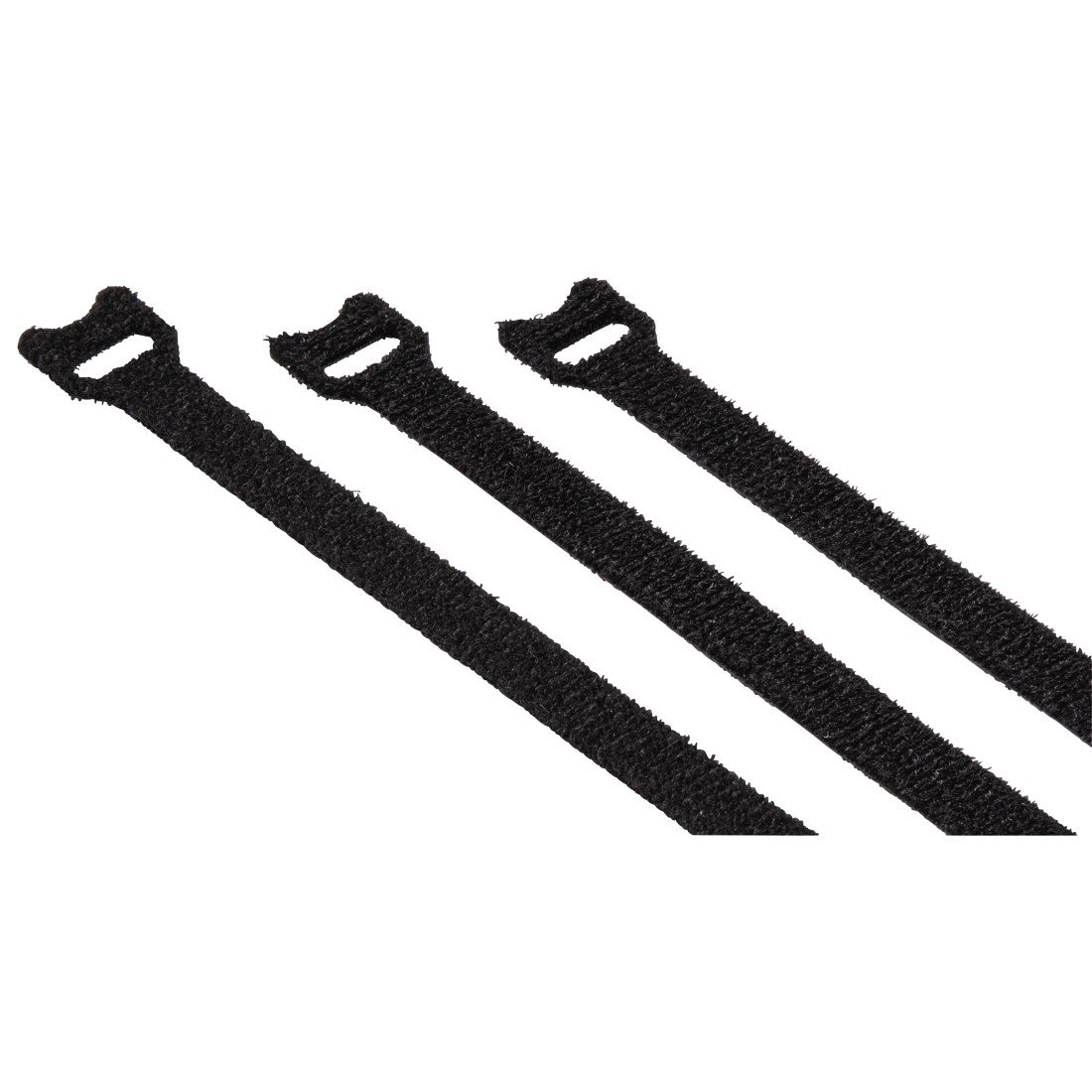 Hama Bridas de Velcro Reutilizables para Cables, 10 x 125 mm, 20 Piezas, Cierre de Velcro, Ojales para Cables, Cables y mangueras, Color Negro
