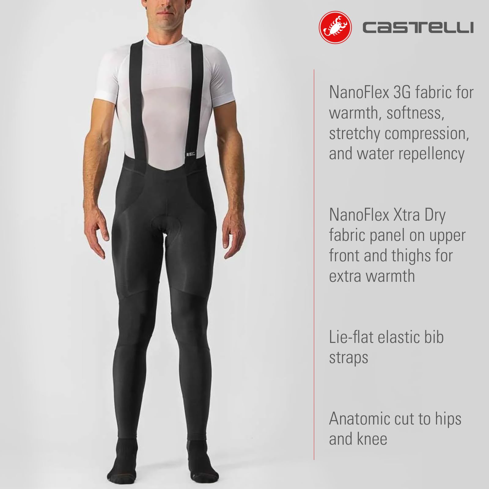 Castelli - Sorpasso Ros Bibtight, Pantaloncini Ciclismo Uomo