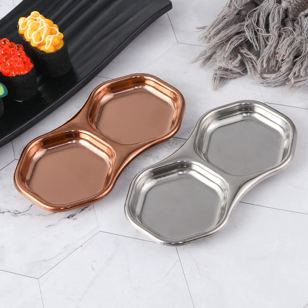 花柄陶磁器皿 薬味入れ小皿✖️2個 Amazon | 小皿 二つ仕切り皿 豆皿 2