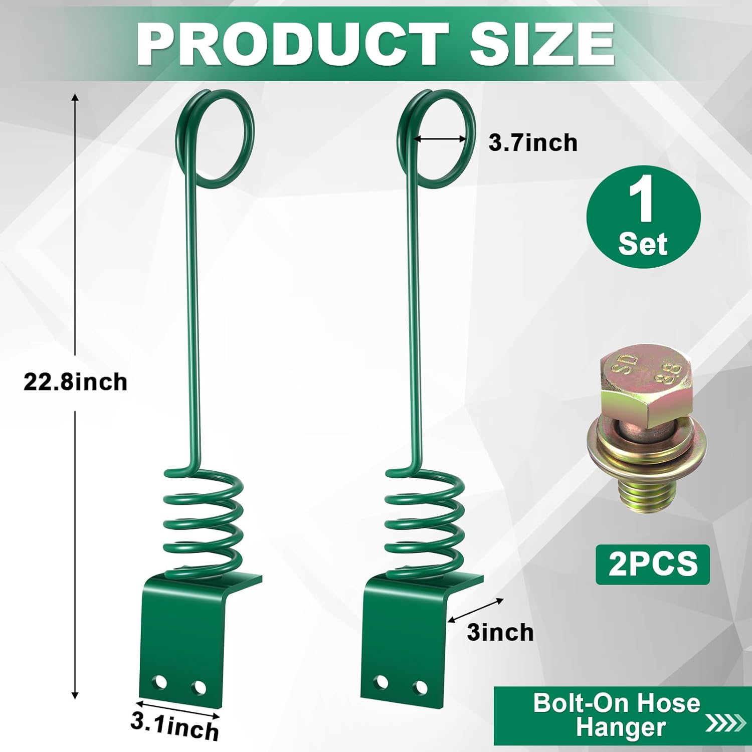 MorningRo 1 Set Bolt-on Hose Hanger 22.8 x 3.1 Inch Hydraulic Hose Hanger for Tractor, Sturdy Material (Green) 1 Green