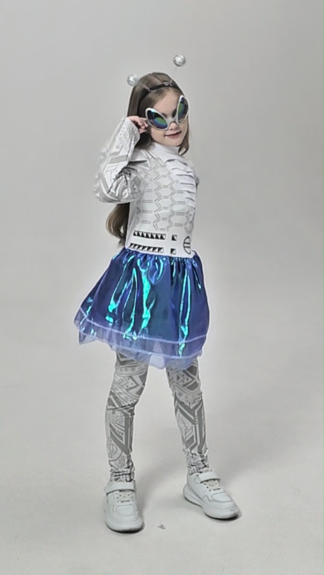 Disfraz Infantil Alienígena para Niñas Conjunto 4 Piezas miniatura 7