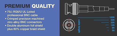 Miniatura 4 de STEREN 205-596BK - Cable BNC-BNC RG6 de 100 pies