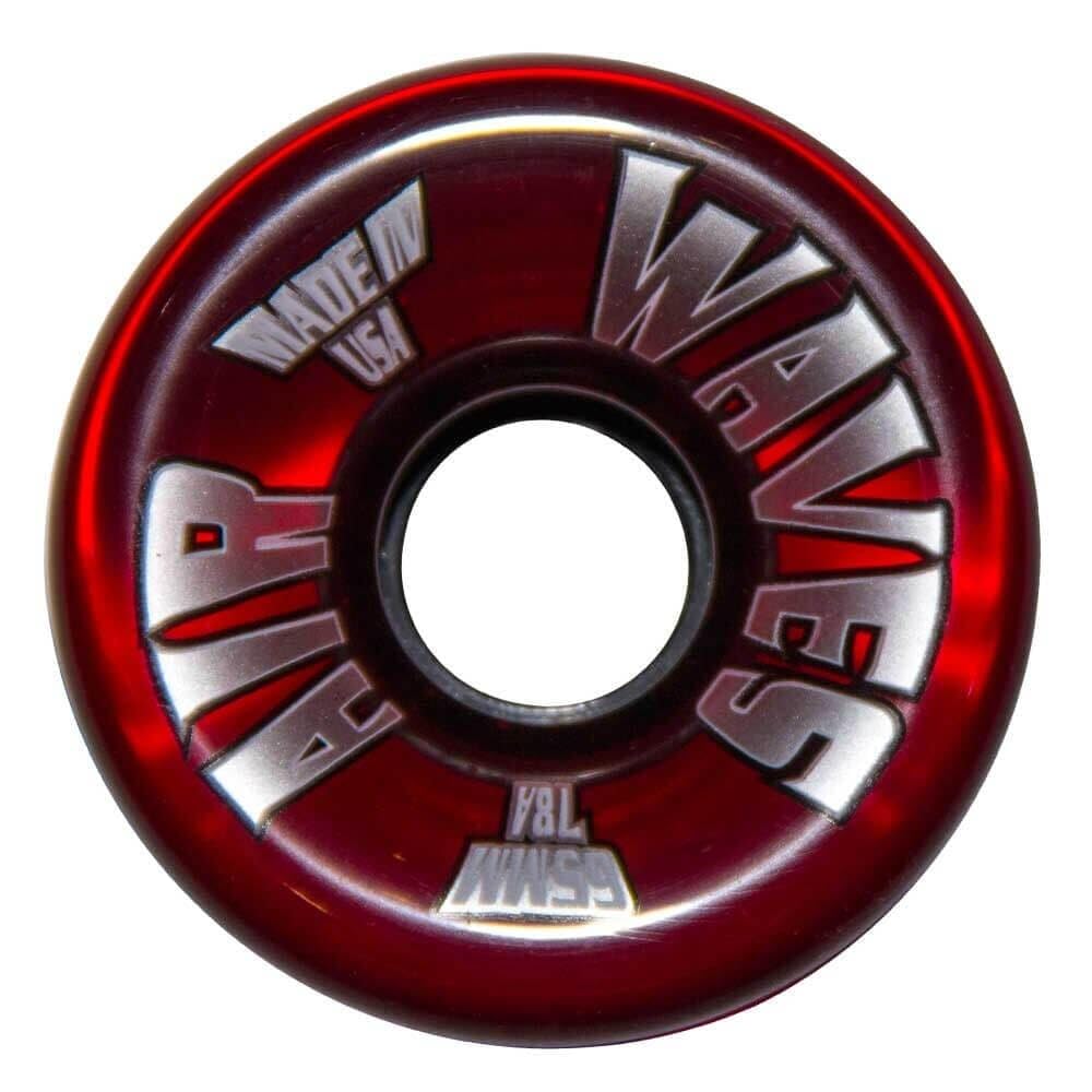 Willies Air Waves Quad Skate Wheel, Clear, 65mm, 78A (8, Clear Red)