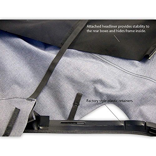 AutoBerry: Ford Mustang Convertible Top (2005-2014) Complete Factory Style Heated Glass Window in Sailcloth Vinyl Black