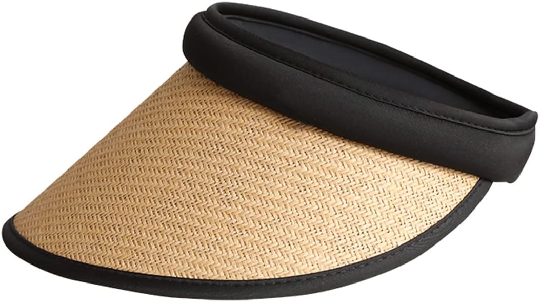 MAKFORTStraw Sun Visor for Women Empty Top Sun Hat Golf Visor UV Protection Sport Cap