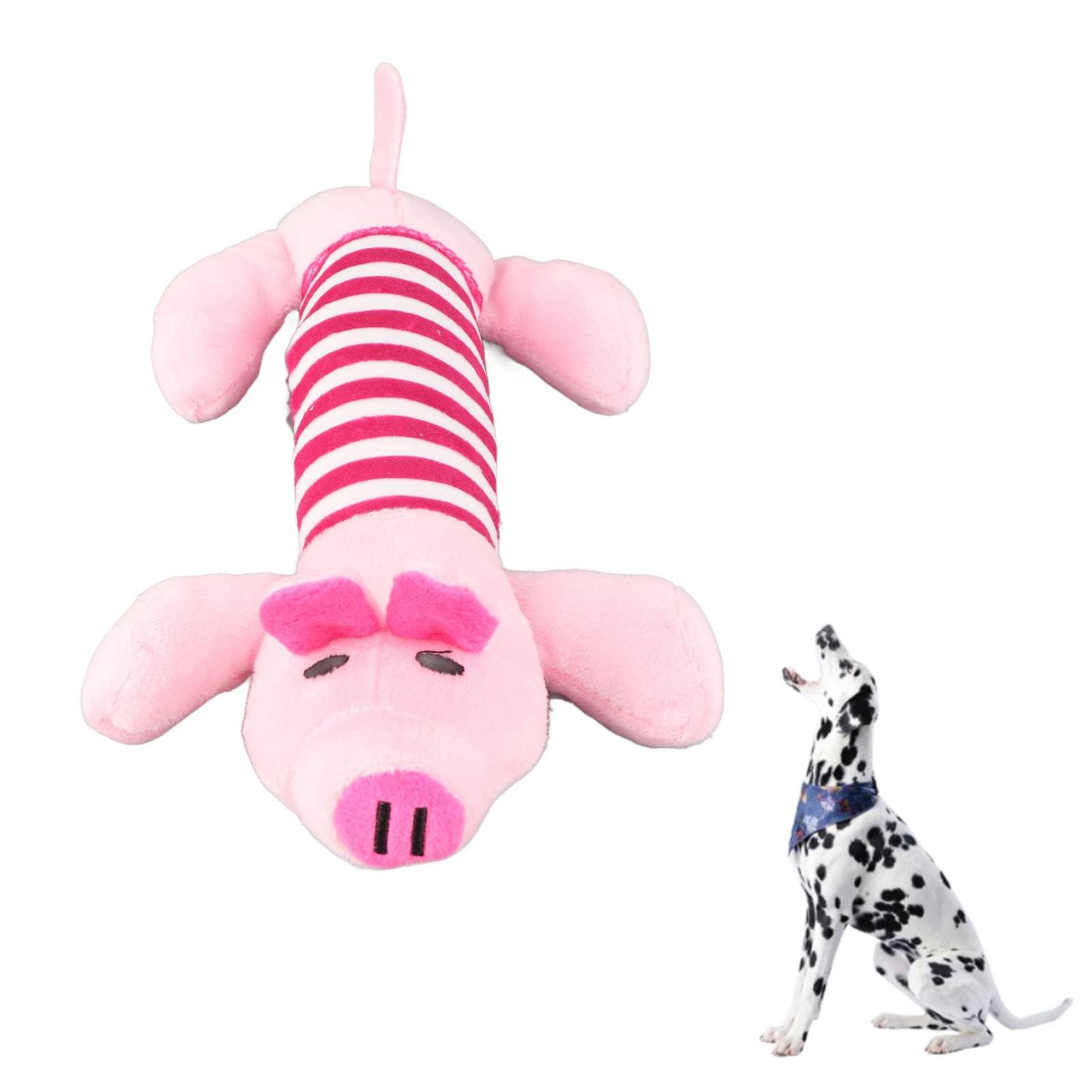 Cyrank Dog Toys, Cute Striped Animal Dog Squeaky Toys Dog Stuffed Animals Chew Toy with 4 Legs Soft Durable Plush Dog Toys Dog Chew Toys for Pet Dog Cat(#3)