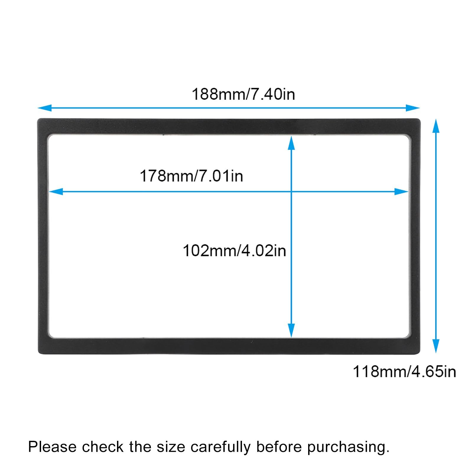 Generic Marco Estéreo Universal de 7 Pulgadas de 7 Pulgadas, Instalación Fácil y Durabilidad Máxima, Adecuada para Panel de Mm