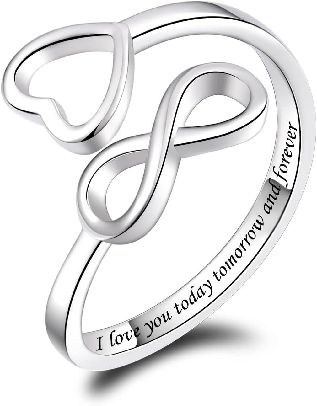 925 Sterling Silver Inspirational Jewelry Rings Adjustable Ring Personality Encouragement Gift for Teens Women