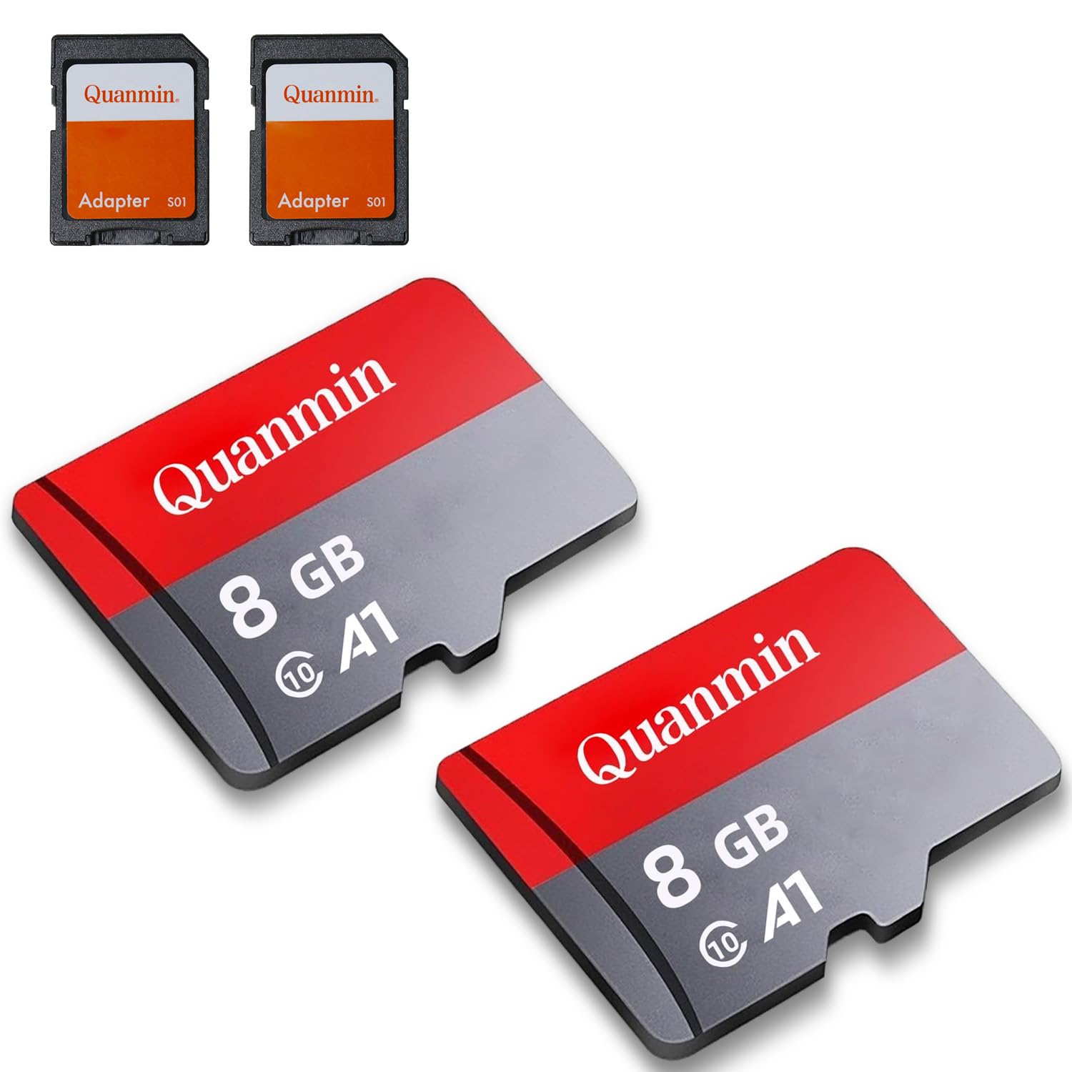Quanmin Ultra 8GB Memory Card, C10 Micro SD Card, Micro SDHC A1 UHS-I Memory TF Card for Camera/Tablet/Mobile Phone//Game/Car Audio/Console(2 microSD Cards + 2 Adapter)-image-46