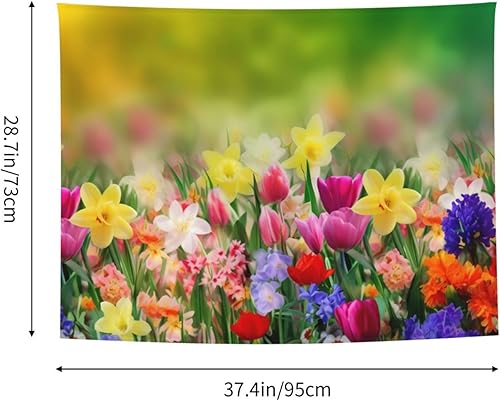 Miniatura 2 de Nameapo Tapiz de verano con flores de primavera para dormitorio, tapiz colgante de pared para sala de estar, dormitorio, manta para decoración del