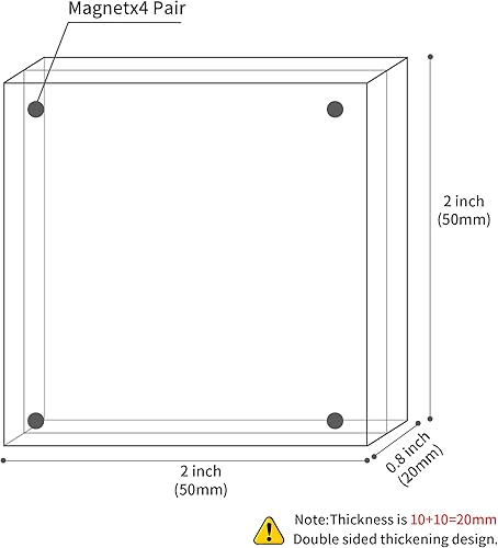 Miniatura 2 de Sezanrpt Marcos de Fotos Acrílicos 2x2, Marco de Foto 2x2 Mini para Fotos 2x2, Marco de Exhibición Transparente para Boletos Portador de Consejos