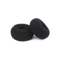 Vista 13 de Moldeador de donas para el cabello, moño estilo anillo, 2 piezas para aumentar el pelo de donas para cabello grueso y largo (XL, 4.5 pulgadas, negro)