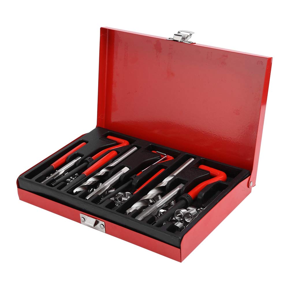 Kit di Riparazione Filettatura 88 Pezzi, Kit di Riparazione Filettatura M6 M8 M10 con Inserti in Lega di Acciaio e Strumenti di Installazione, per Riparazione Motore e