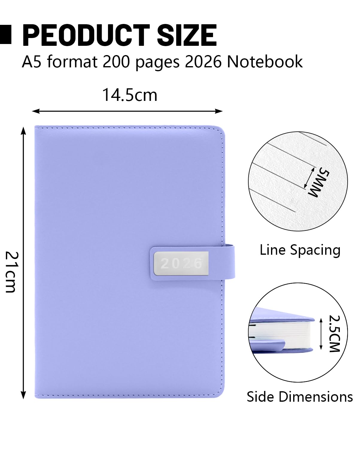 400 Pagine HW CASA Agenda 2026 Giornaliera A5,Festività (DE/IT/ES/EN/FR), Passante e Portapenna | Festività (DE/IT/ES/EN/FR), Riepiloghi Mensili | Gennaio-Dicembre