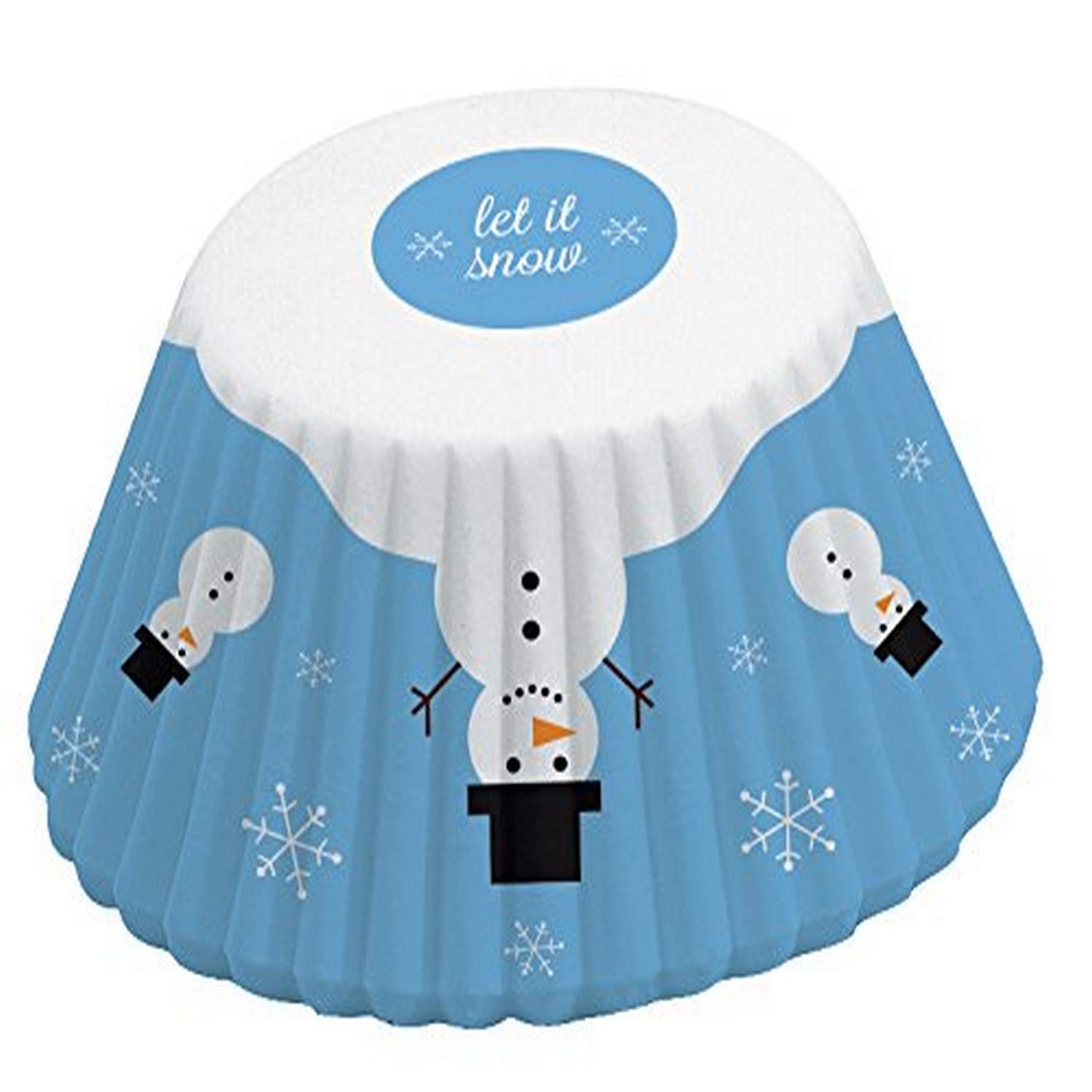 Snowman Paper Muffin and Cupcake Liners, Set of 50 Standard Size Wrappers