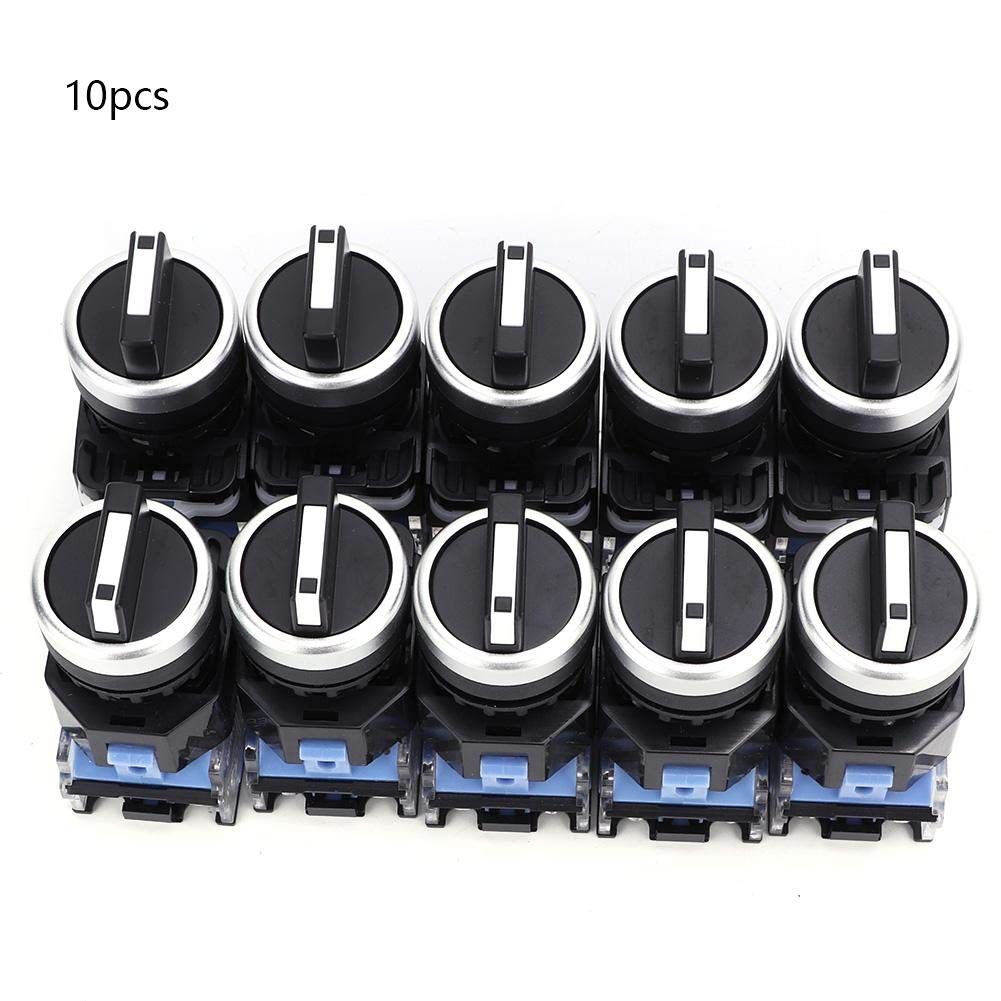 10 Piezas Selector Interruptores, AC 660V 10A Interruptor Selector Rotativo Autoblocante BEM38-20X / 31 22 mm 3 Posiciones