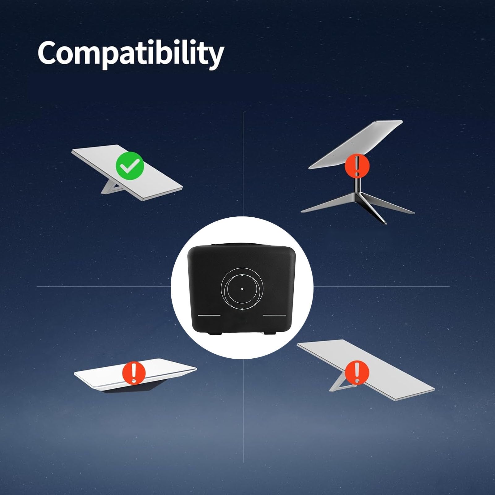 Bewinner Custodia da Viaggio Satellitare, Custodia Rigida Impermeabile Antiurto per Apparecchiature Satellitari, Adattatori, Cavi, Alimentatore, Staffa, Scatola di Immagazzinaggio Portatile in ABS