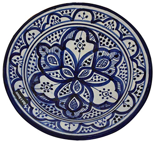 Ceramic Plates Moroccan Handmade Serving, Wall Hanging, Exquisite Colors Decorative Large 12 Inches Diameter #TOP11