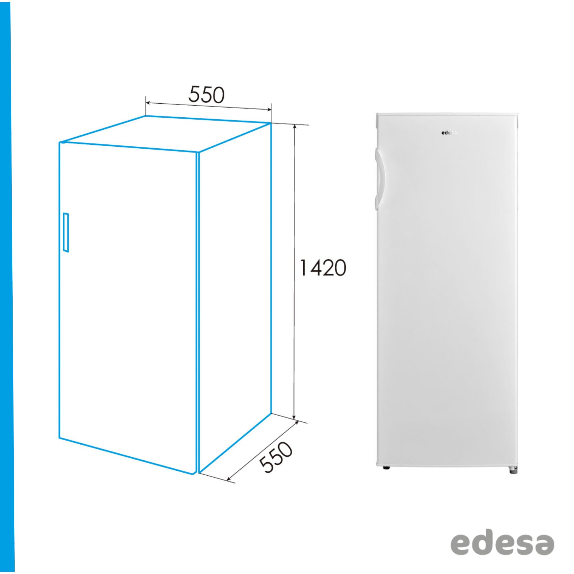 CATA CONGELADOR EZS-1412 WH/A Sin Escarcha Capacidad Neta 160L Consumo Eléctrico 183 KW/Año Puerta Reversible Eficiencia Energética E Luz LED Color Blanco
