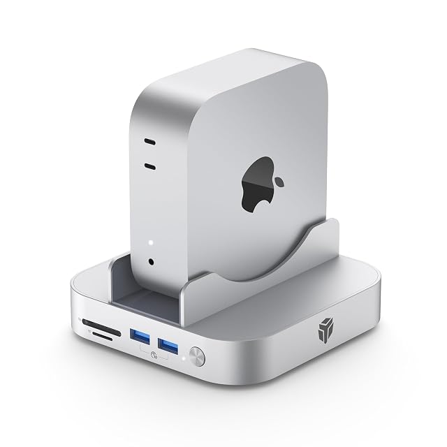 Yottamaster 9 in 1 Mac mini M4 Dock 10Gbps with 8TB NVMe SATA SSD Enclosure Aluminum Mac mini
