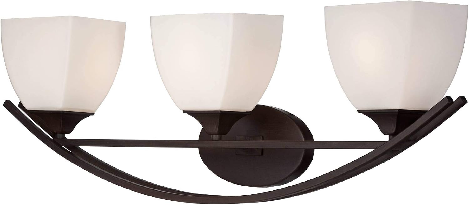 40% оƒƒ Dіѕсоunt Jenisen Arch Modern Rustic Farmhouse Industrial Wall Light Bronze Hardwired 29 Wide 3-Light Fixture White Glass Shades for Bathroom Vanity Mirror House Home Room Decor - Franklin Iron Works