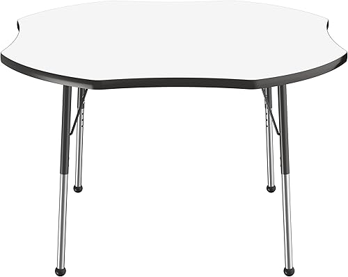 Miniatura 10 de FDP - Mesa de actividades de herradura de borrado en seco para la escuela y el aula para niños 60 x 66 pulgadas patas para niños pequeños para